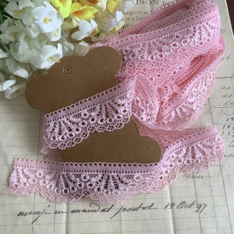 Spitzenband stretch rosa 1M