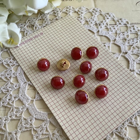 10 boutons rouges - Look Vintage