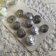 10 boutons métal Look Silver