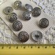 10 boutons métal Look Silver