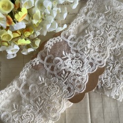 Dentelle tulle beige 80cm