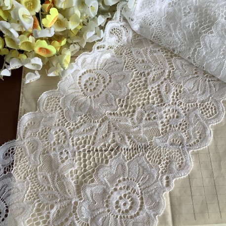 Dentelle stretch blanc 180cm