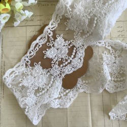 Dentelle tulle blanc 1M