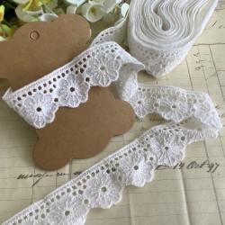 Dentelle broderie anglaise blanc 1M