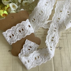 Dentelle broderie anglaise blanc 1M