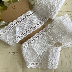 Dentelle broderie anglaise blanc 1M