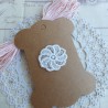 Spitze Applikation Blume Medaillon weiss
