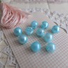 10 boutons bleu clair fausse perle