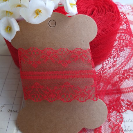 Dentelle 4 cm rouge 1m