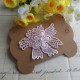 Applique dentelle noeud avec perle rose
