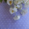 Stoffe 50x50 lila-weiss mit Punkten