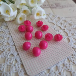12 boutons rose pink arrondi