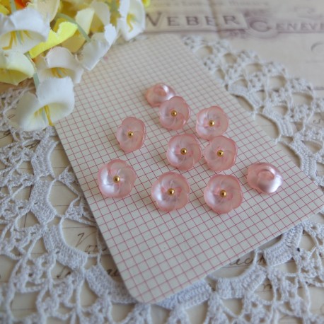 10 boutons rose fleur dorée