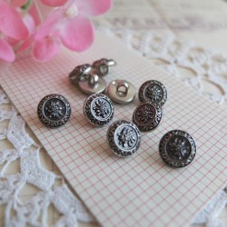 10 boutons edelweiss look silver