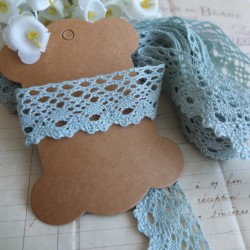Dentelle 2,5 cm coton vert menthe 1m