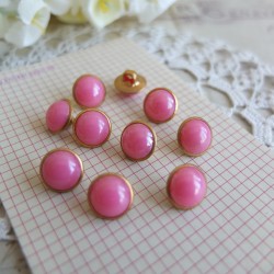 10 boutons roses - Look Vintage
