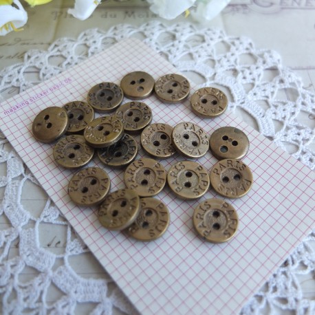 10 boutons Paris Look bronze