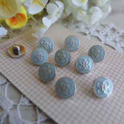 10 boutons bleu-aqua fleur
