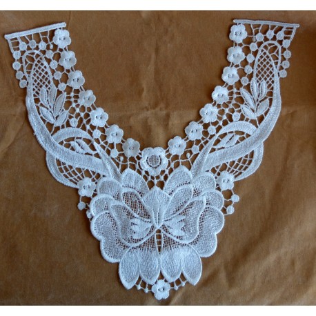 Applique dentelle blanc col