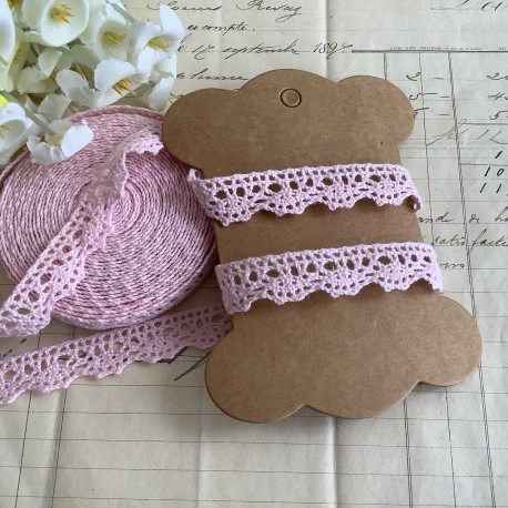 Dentelle coton rose 4m